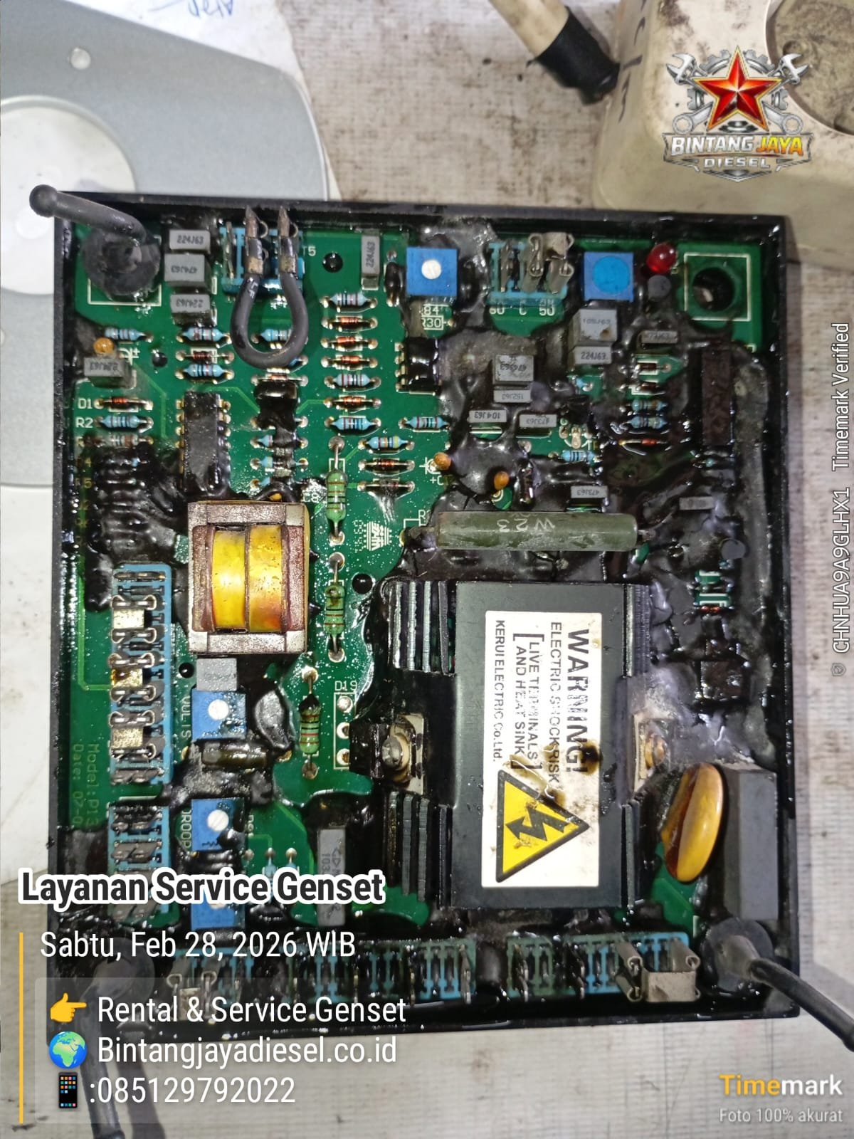 AVR Genset Terbakar Jebol